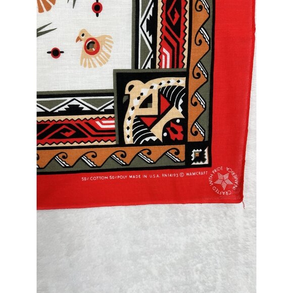 Vintage WAMCRAFT Southwestern Bandana Scarf Made in USA RN14193 - Picture 3 of 8